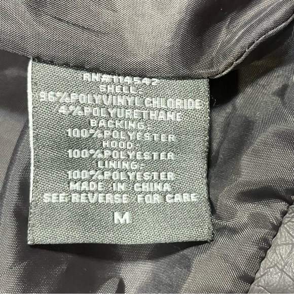 J2 Gray Faux Leather Zip Bomber Jacket Medium - Picture 9 of 14